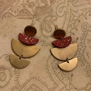 Funky Brass Mobile Dangling Earrings